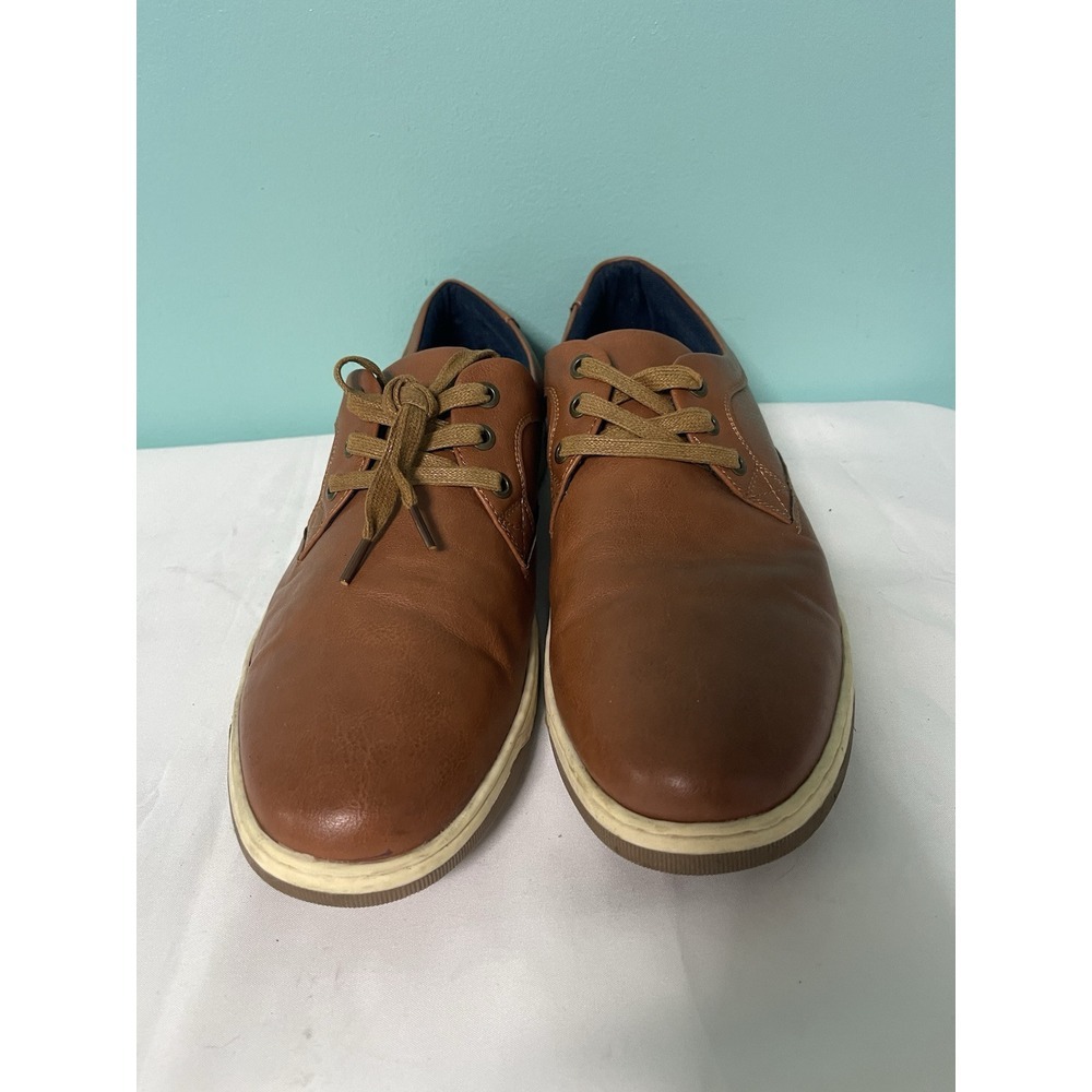 JOUSEN MILAN Men's Classic Plain Toe Brown Dress Shoes. Sz 11.5 S-423